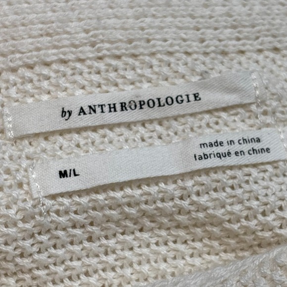 Anthropologie Padma Knit Poncho Cream Medium Large Asymmetrical - Picture 11 of 13